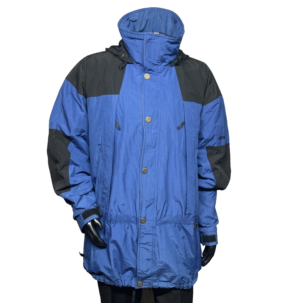 Vintage 90s Obermeyer Powerline Mens XL Tall Blue Snow/Ski Jacket w/Hood